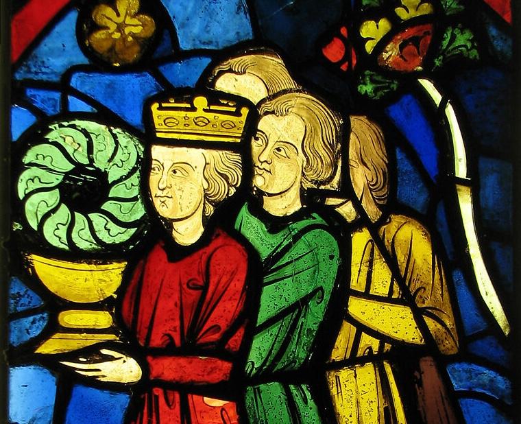 Saint Louis IX depicted in stained glass